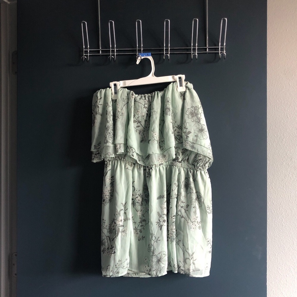 Green floral romper